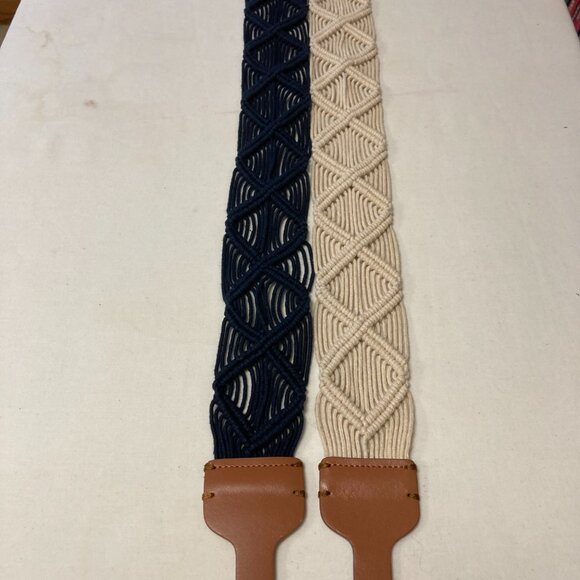 Two Macrame and Leather Belts 35" New with Tags - Picture 2 of 4